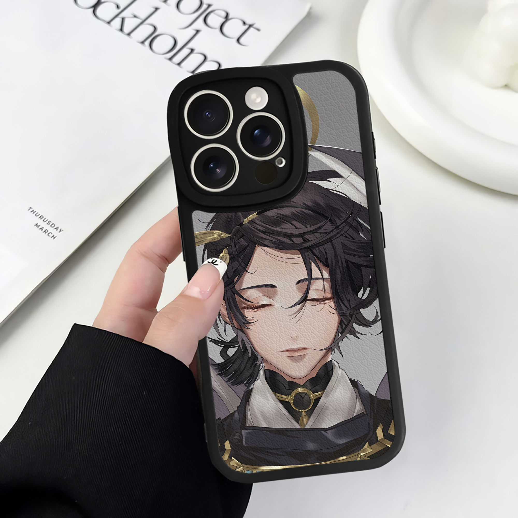 （画像用） 刀剣乱舞 Touken Ranbu 【iPhone 16シリーズ対応】シリコンスマホケース（レザー調） 材質：シリコン